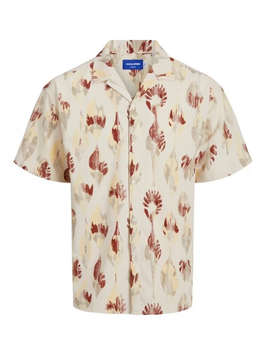 Foto van product JACK & JONES Overhemd 'Jeff' beige / donkerbeige / rood