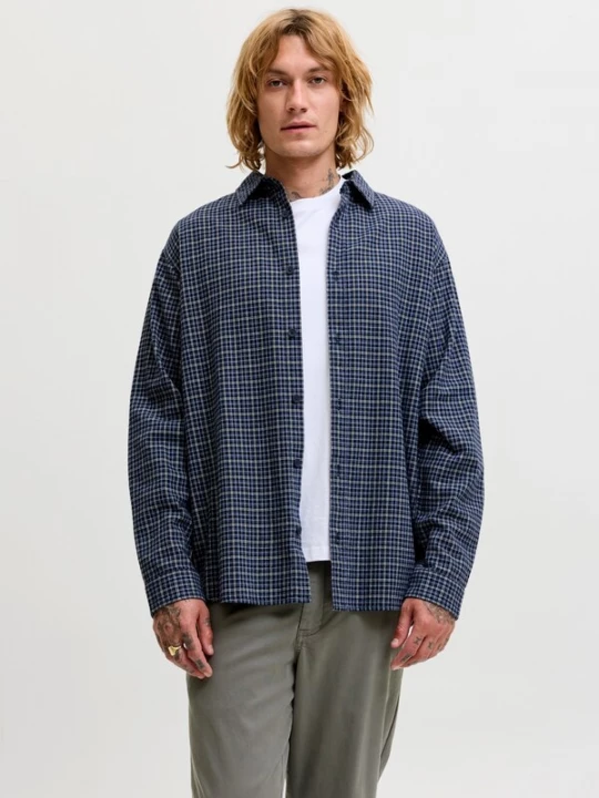 Foto van product JACK & JONES Overhemd 'JJCARTER' navy / donkerblauw / wit