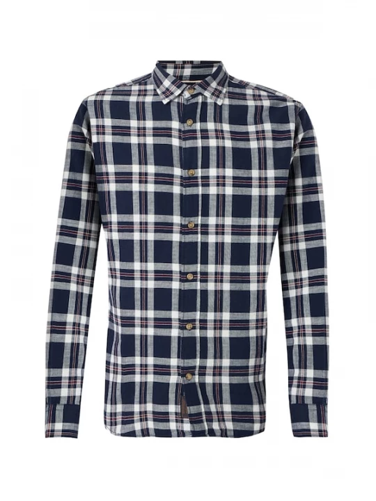Foto van product JACK & JONES Overhemd 'JJEDOVER' donkerblauw / wijnrood / wit