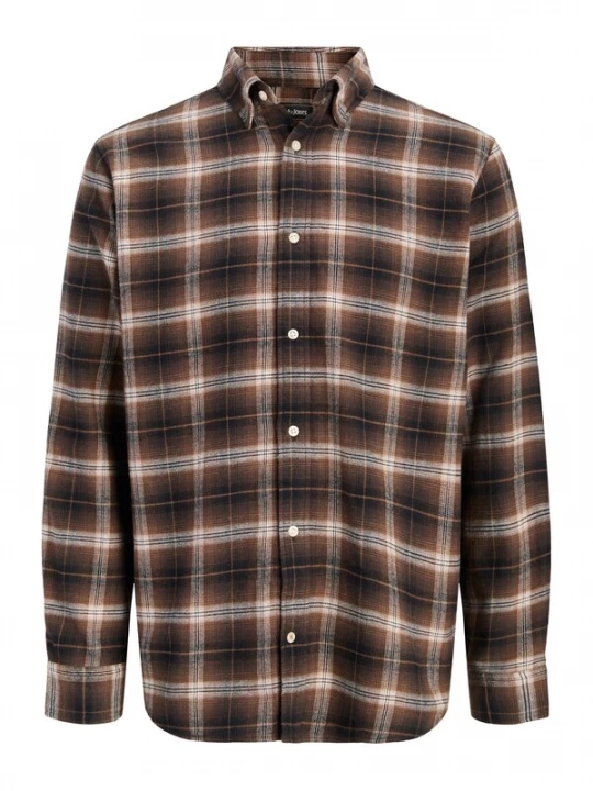 Foto van product JACK & JONES Overhemd 'JJEField' chocoladebruin / zwart / wit