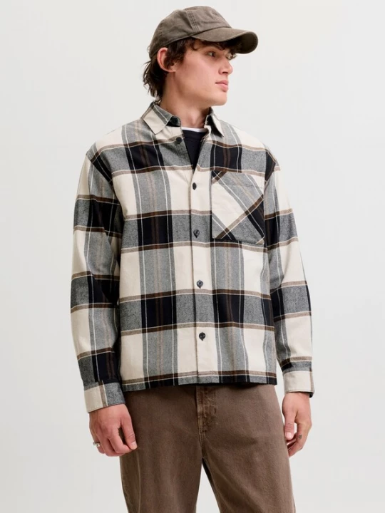 Foto van product JACK & JONES Overhemd 'JJEJackson' bruin / zwart / zwart gemêleerd / wit