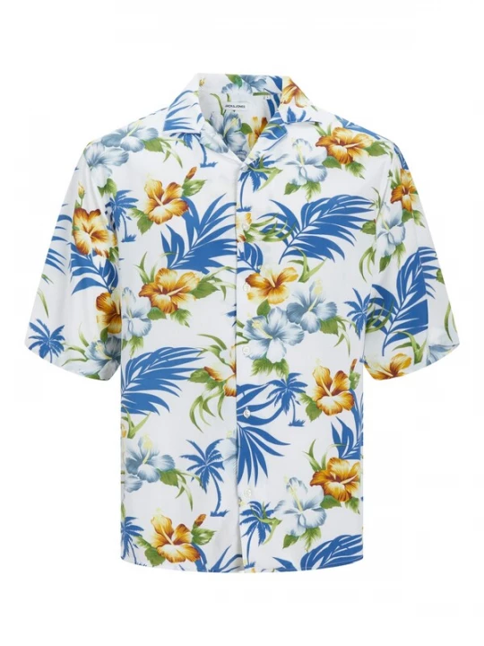 Foto van product JACK & JONES Overhemd 'JJEJeff' blauw / honing / pasteelgeel / wit