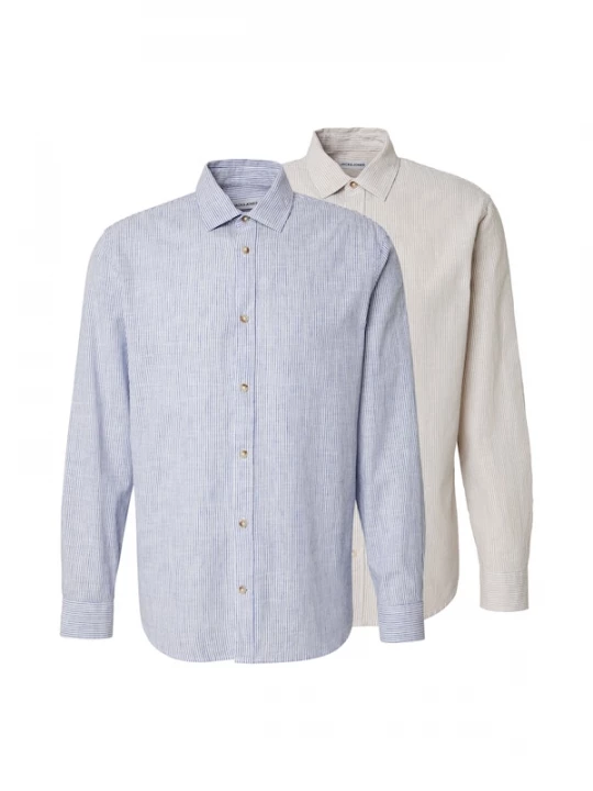 Foto van product JACK & JONES Overhemd 'JJESUMMER' beige / blauw / wit