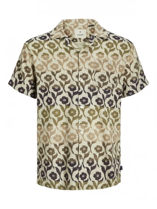 Foto van product JACK & JONES Overhemd 'JJFlores' beige gemêleerd / bruin / lichtbruin / olijfgroen