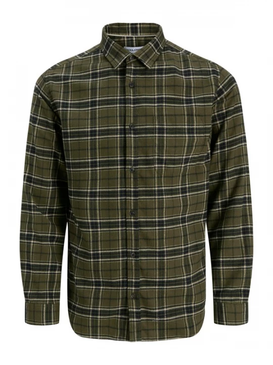Foto van product JACK & JONES Overhemd 'JJJames' donkergroen / zwart / wit