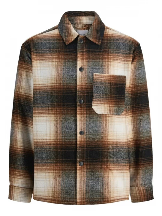 Foto van product JACK & JONES Overhemd 'JJZAC' crème / bruin / donkergrijs / wit