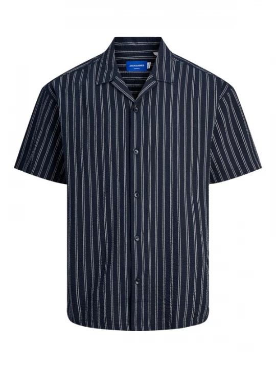 Foto van product JACK & JONES Overhemd 'JOREaster Palma' nachtblauw / offwhite