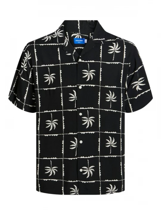 Foto van product JACK & JONES Overhemd 'JORLuke Ocean Resort' zwart / wit