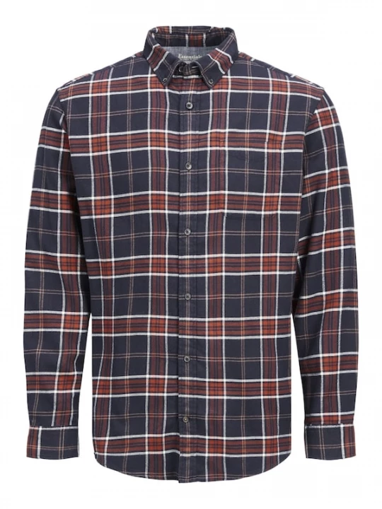 Foto van product JACK & JONES Overhemd 'Joshua Buffalo' marine / oranje / wit