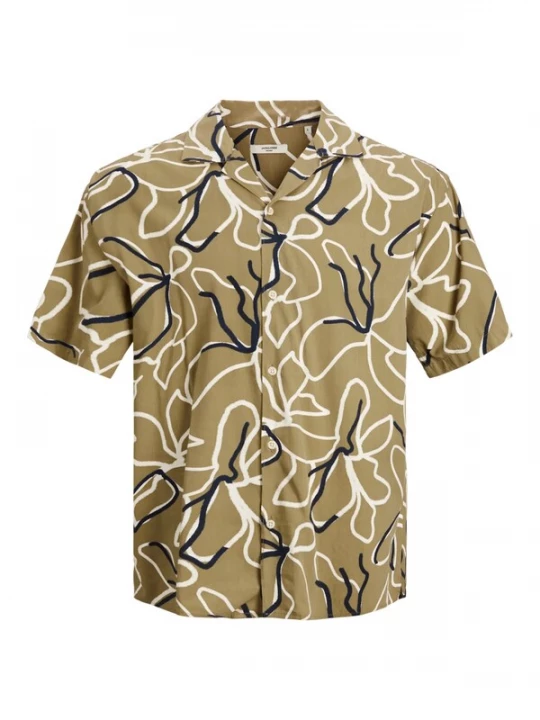 Foto van product JACK & JONES Overhemd 'JPRBLADrew' ecru / olijfgroen / zwart