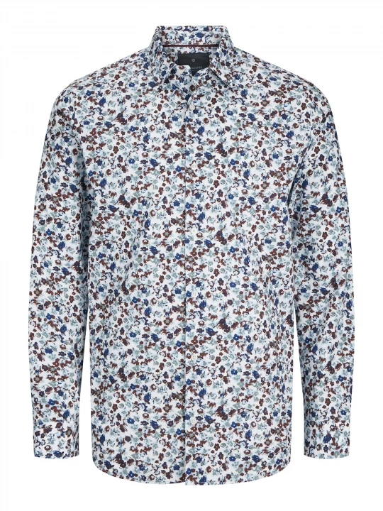 Foto van product JACK & JONES Overhemd 'JPRBLALeeds' marine / lichtblauw / bruin / wit