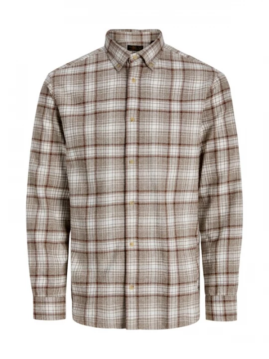 Foto van product JACK & JONES Overhemd 'JPRBLUHARVEY' bruin / taupe / wit