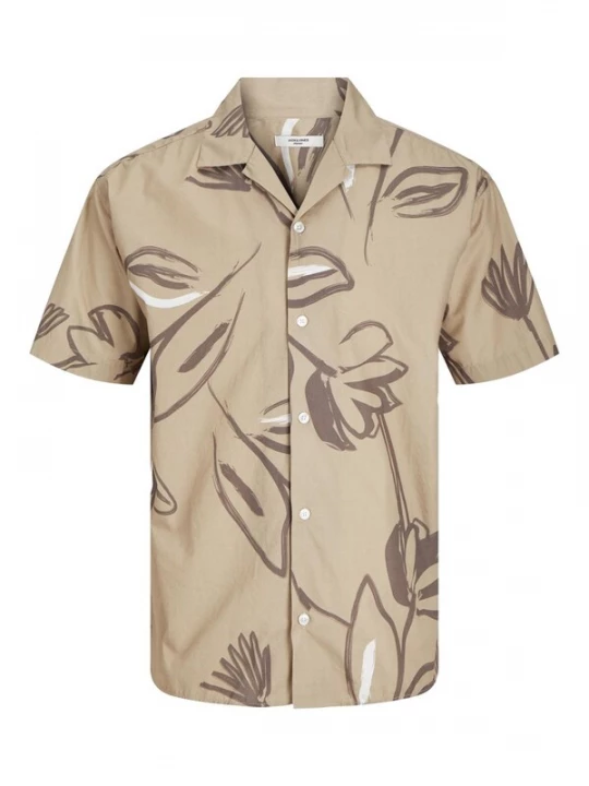 Foto van product JACK & JONES Overhemd 'Palma Resort' beige / bruin / wit