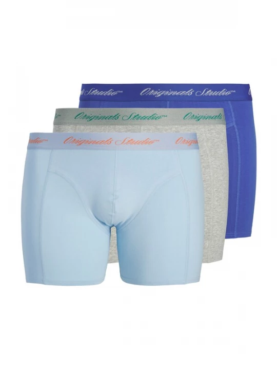 Foto van product Jack & Jones Plus Boxershorts 'JACNORREBRO' kobaltblauw / lichtblauw / grijs gemêleerd