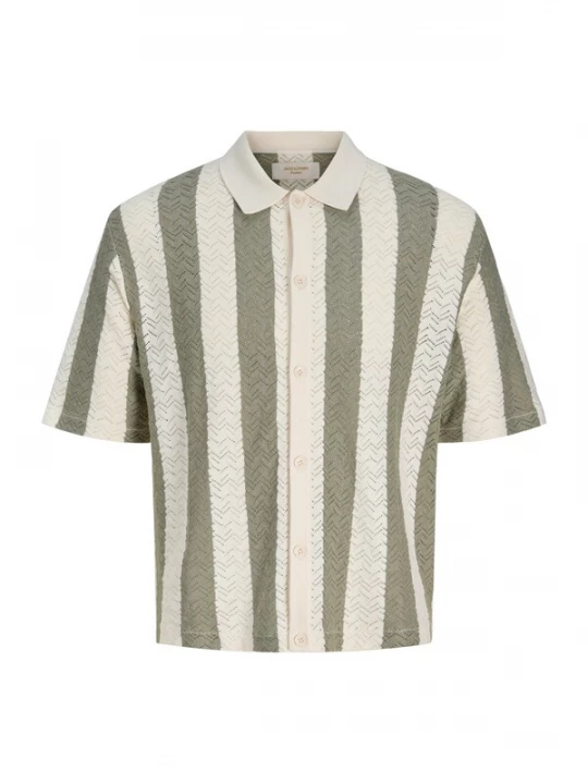 Foto van product Jack & Jones Plus Gebreid vest 'JORTYLER' ecru / olijfgroen