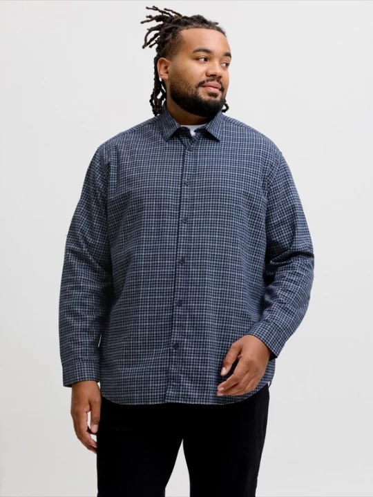 Foto van product Jack & Jones Plus Overhemd 'JJCARTER' navy / donkerblauw / wit