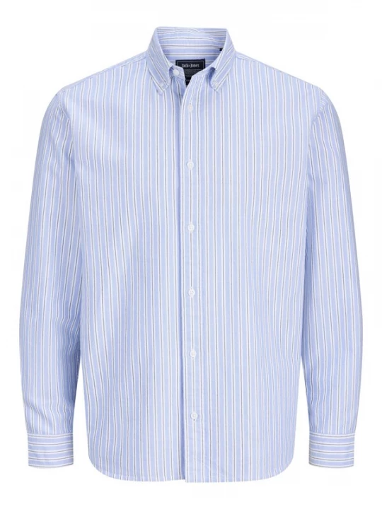 Foto van product Jack & Jones Plus Overhemd 'JJEHARVEY' duifblauw / zwart / wit