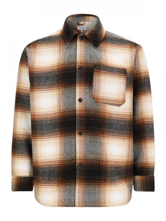 Foto van product Jack & Jones Plus Overhemd 'JJZAC' bruin / lichtbruin / wit