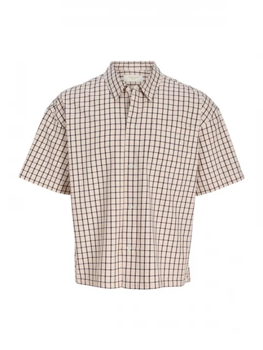 Foto van product Jack & Jones Plus Overhemd 'JORSavona Austin' donkerbruin / pasteloranje / karmijnrood / offwhite