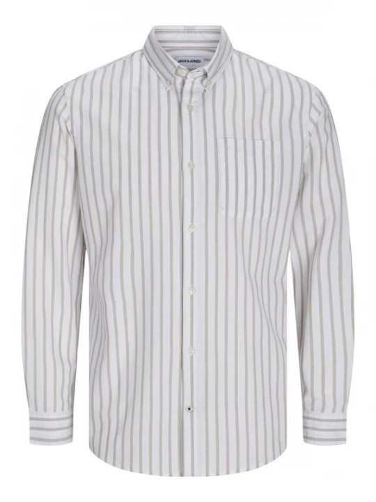Foto van product Jack & Jones Plus Overhemd 'Oxford' donkerbeige / wit