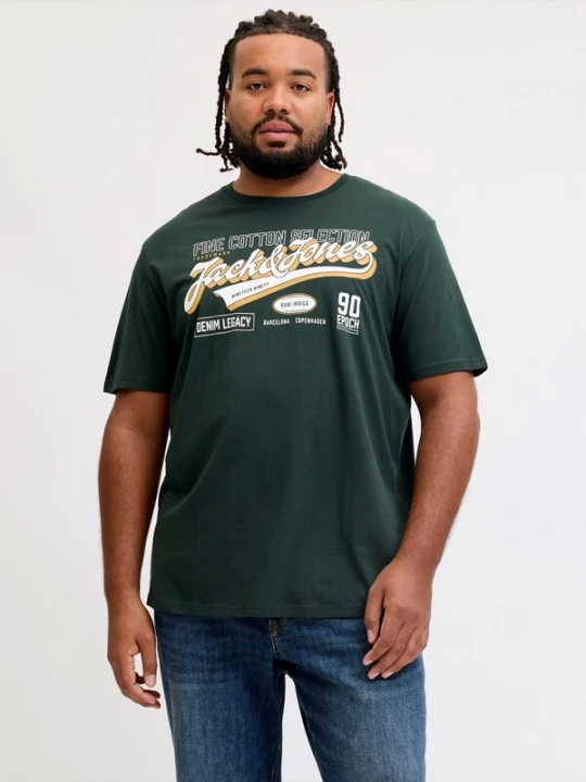 Foto van product Jack & Jones Plus Shirt geel / donkergroen / wit