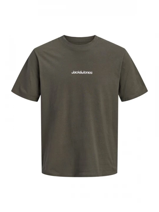 Foto van product Jack & Jones Plus Shirt 'JCOECHO' chocoladebruin / lichtgrijs / wit