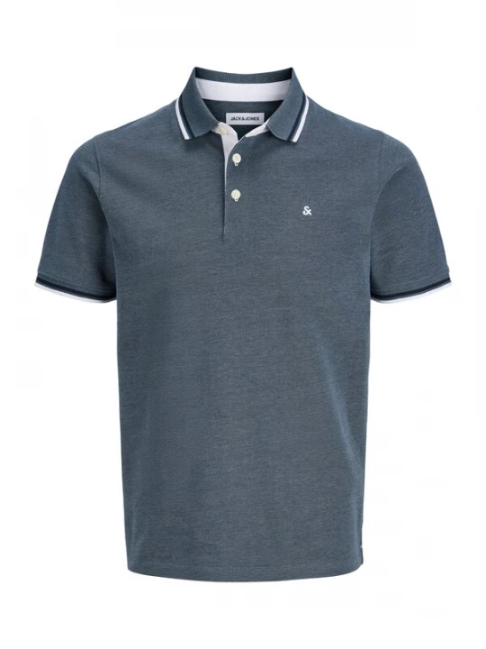 Foto van product Jack & Jones Plus Shirt 'JJEPaulos' blauw gemêleerd / wit