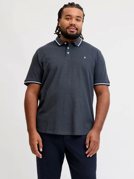 Foto van product Jack & Jones Plus Shirt 'JJEPAULOS' donkergrijs / wit