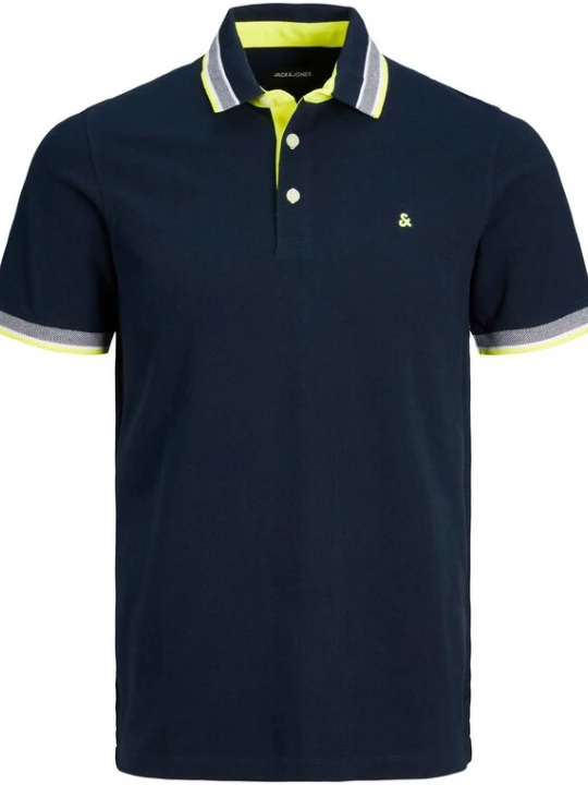Foto van product Jack & Jones Plus Shirt 'JJEPAULOS' marine / neongeel / wit