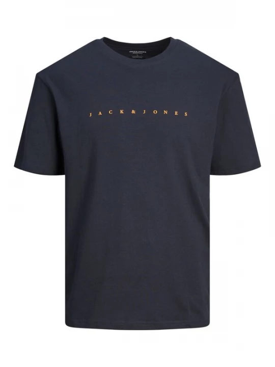 Foto van product Jack & Jones Plus Shirt 'JJEStar' nachtblauw / oranje