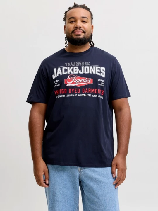 Foto van product Jack & Jones Plus Shirt navy / rood / wit