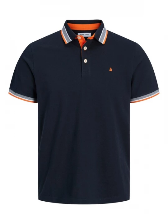 Foto van product Jack & Jones Plus Shirt 'Paulos' navy / oranje / offwhite
