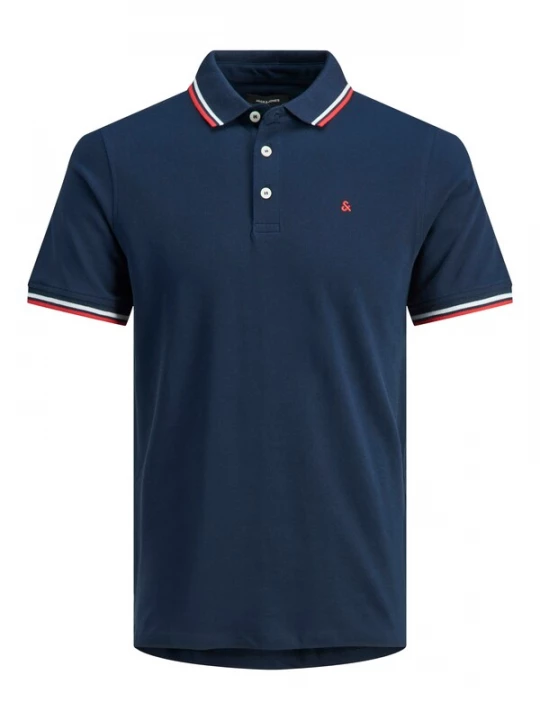 Foto van product Jack & Jones Plus Shirt 'Paulos' navy / rood / wit