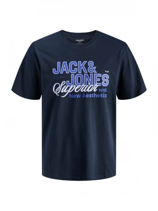 Foto van product Jack & Jones Plus Shirt royal blue / koningsblauw / donkerblauw / wit