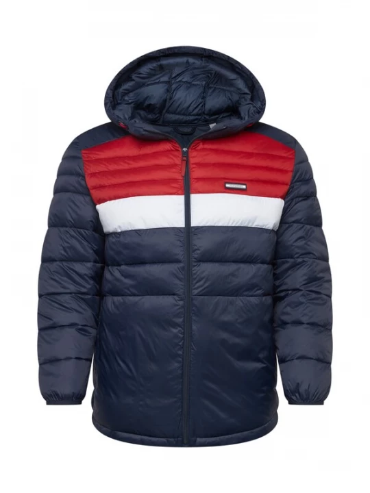 Foto van product Jack & Jones Plus Tussenjas 'Ace' donkerblauw / rood / wit