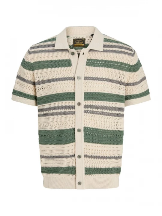 Foto van product Jack & Jones Premium Gebreid vest 'JPRBluhamilton' beige / grijs / groen