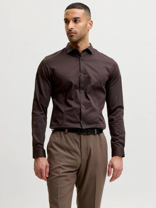Foto van product Jack & Jones Premium Overhemd 'JJPRPARMA' donkerbruin