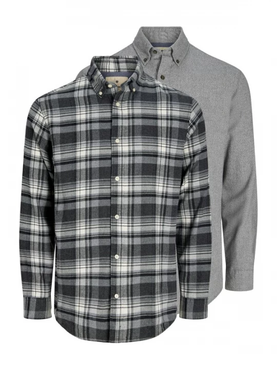 Foto van product Jack & Jones Premium Overhemd 'JPRBLUBARKLEY ' grijs / zwart / wit