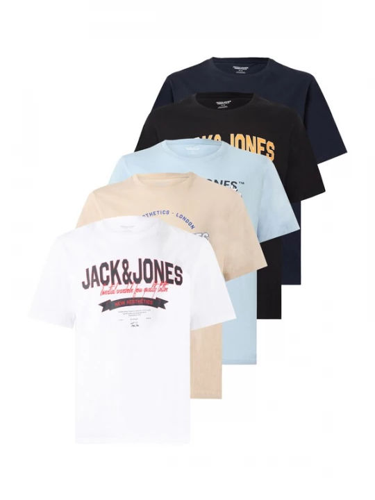 Foto van product JACK & JONES Shirt beige / lichtblauw / zwart / wit