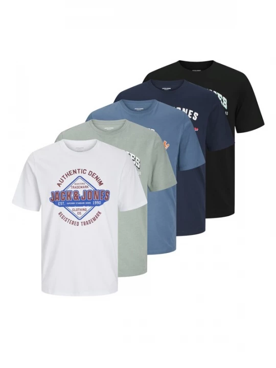Foto van product JACK & JONES Shirt blauw / grijs / groen / zwart / wit