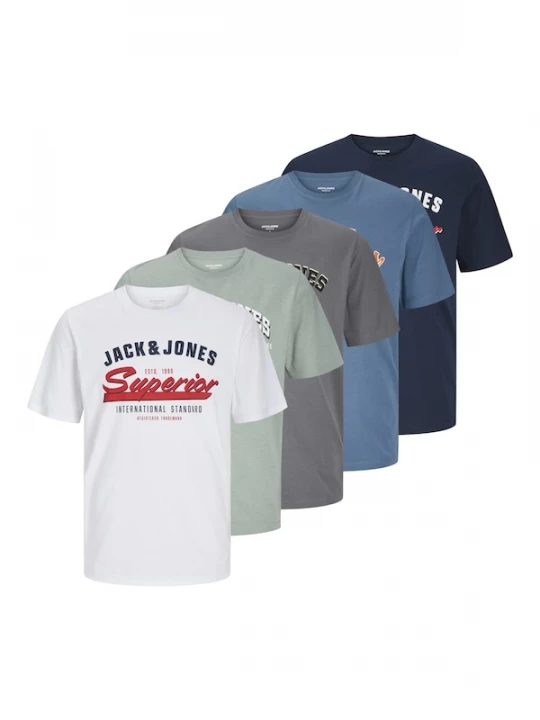 Foto van product JACK & JONES Shirt blauw / grijs / lichtgroen / wit