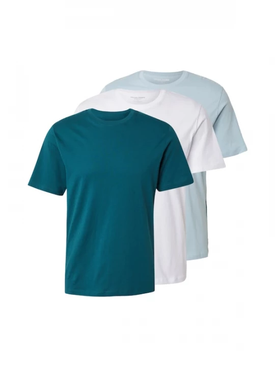 Foto van product JACK & JONES Shirt cyaan blauw / pastelblauw / wit