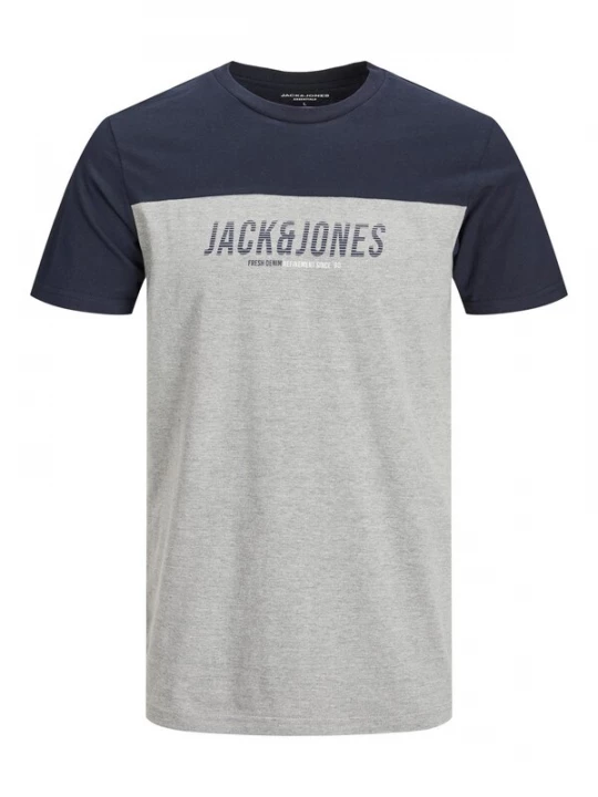 Foto van product JACK & JONES Shirt 'Dan' navy / grijs gemêleerd / wit