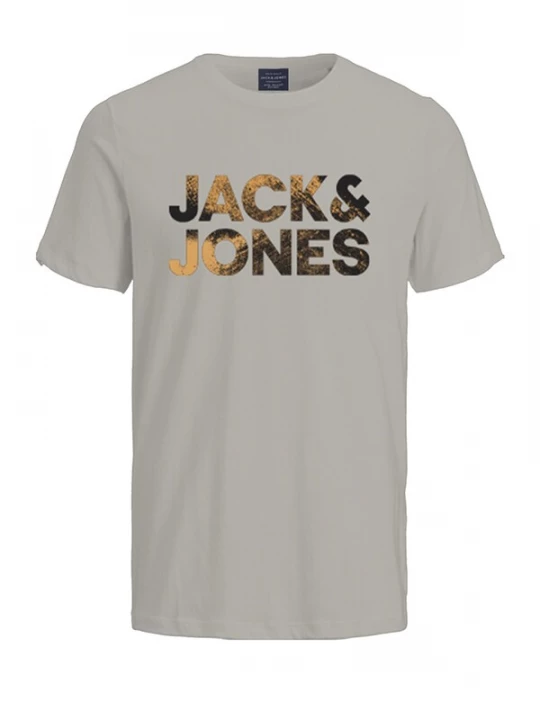 Foto van product JACK & JONES Shirt 'Distressed' grijs / oranje / zwart