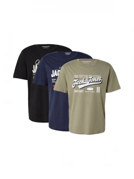 Foto van product JACK & JONES Shirt donkerblauw / olijfgroen / zwart / wit