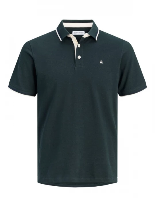 Foto van product JACK & JONES Shirt 'Epaulos' donkergroen