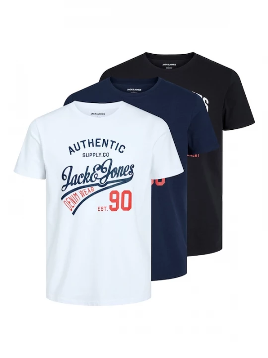 Foto van product JACK & JONES Shirt 'Ethan' navy / rood / zwart / wit