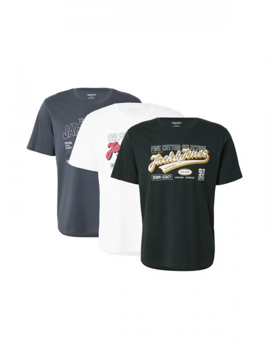 Foto van product JACK & JONES Shirt grijs / donkergroen / wit