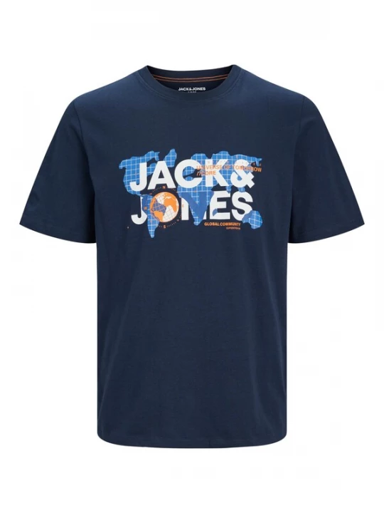 Foto van product JACK & JONES Shirt 'JCODust' blauw / navy / oranje / wit