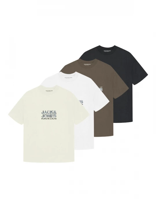 Foto van product JACK & JONES Shirt 'JCODynamic' crème / chocoladebruin / zwart / wit